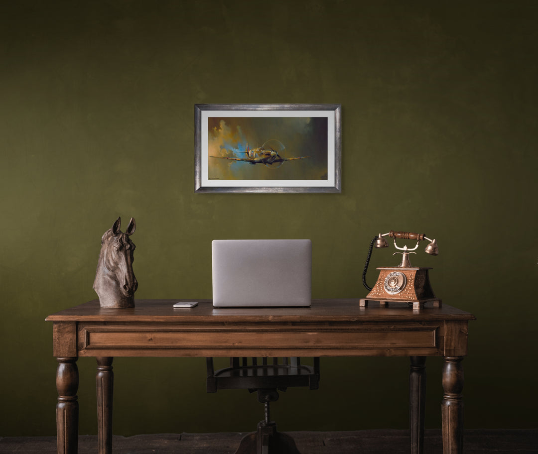 Spitfire In Flight By B.A.F. Clarke - TheArtistsQuarter