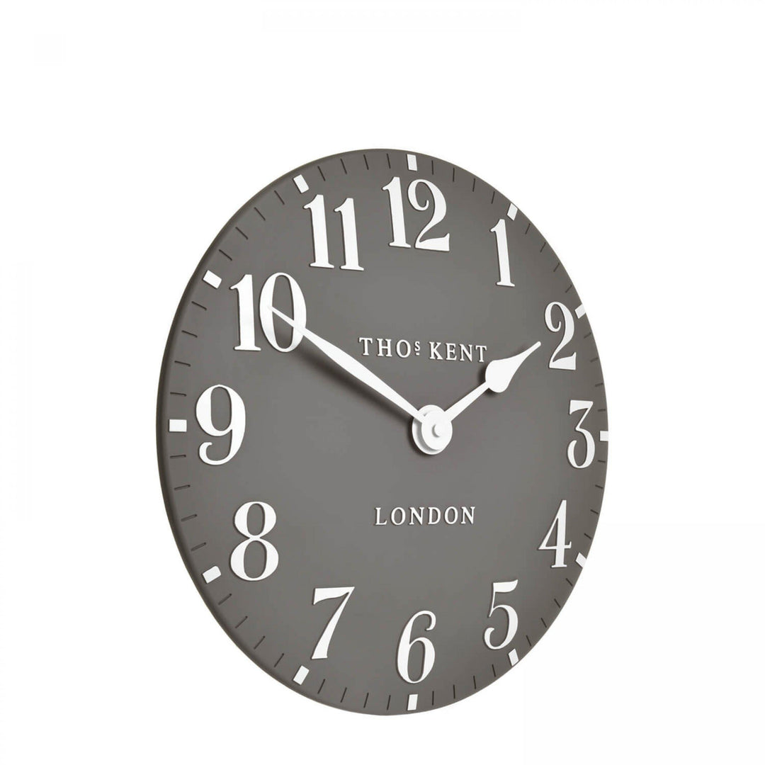 Thomas Kent London. Arabic Wall Clock 12" (31 cm) Dolphin Grey Pre order Mid September - TheArtistsQuarter