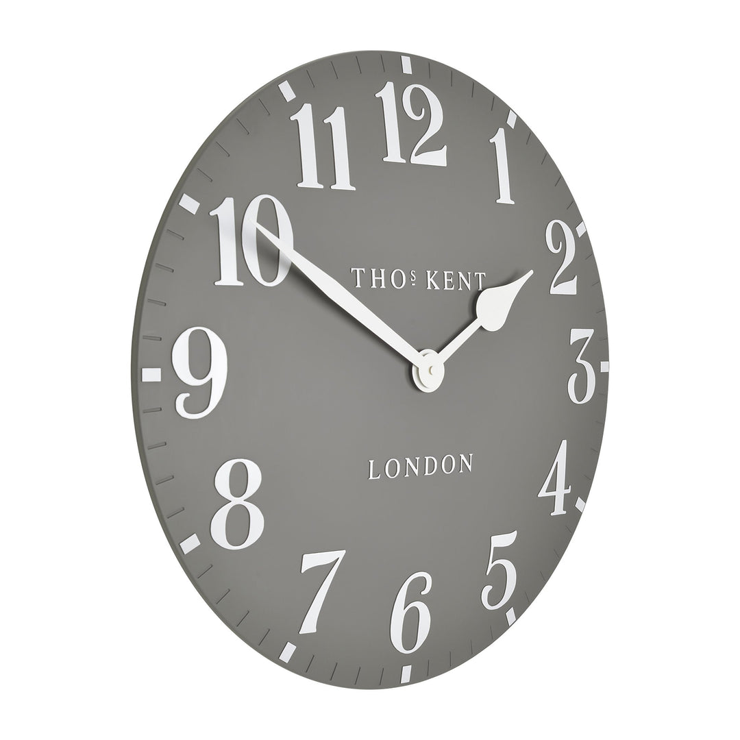 Thomas Kent London. Arabic Wall Clock 12" (31 cm) Dolphin Grey Pre order Mid September - TheArtistsQuarter