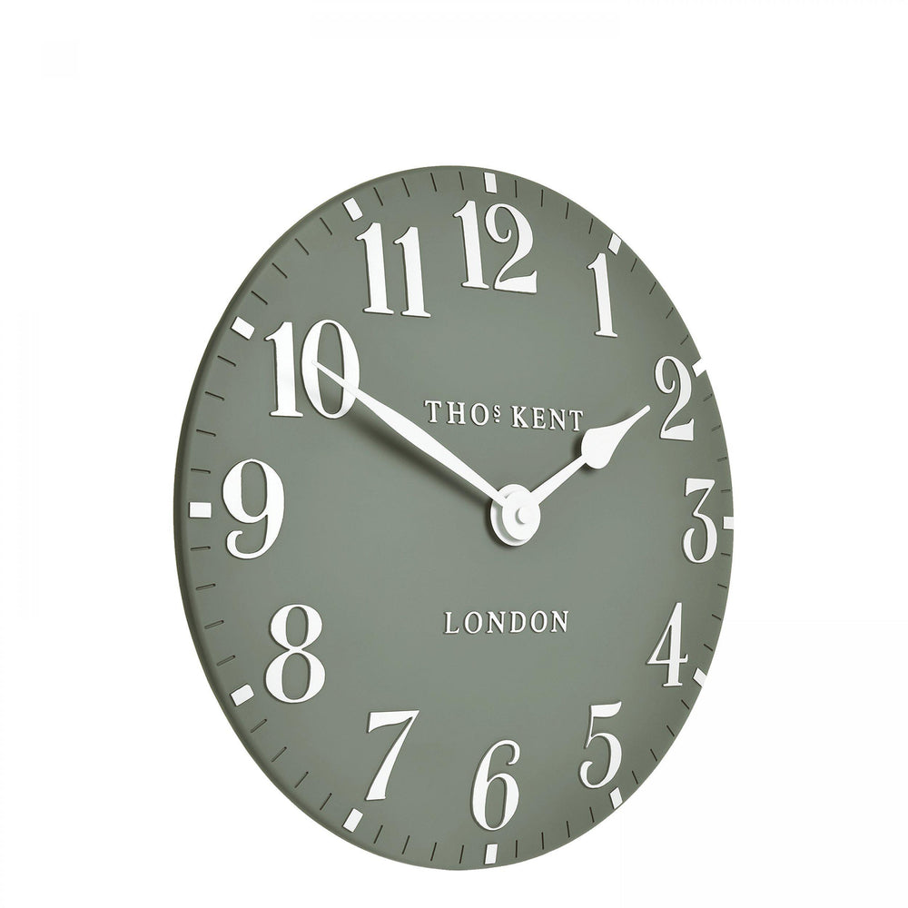 Thomas Kent London. Arabic Wall Clock 12" (31 cm) Seagrass - TheArtistsQuarter