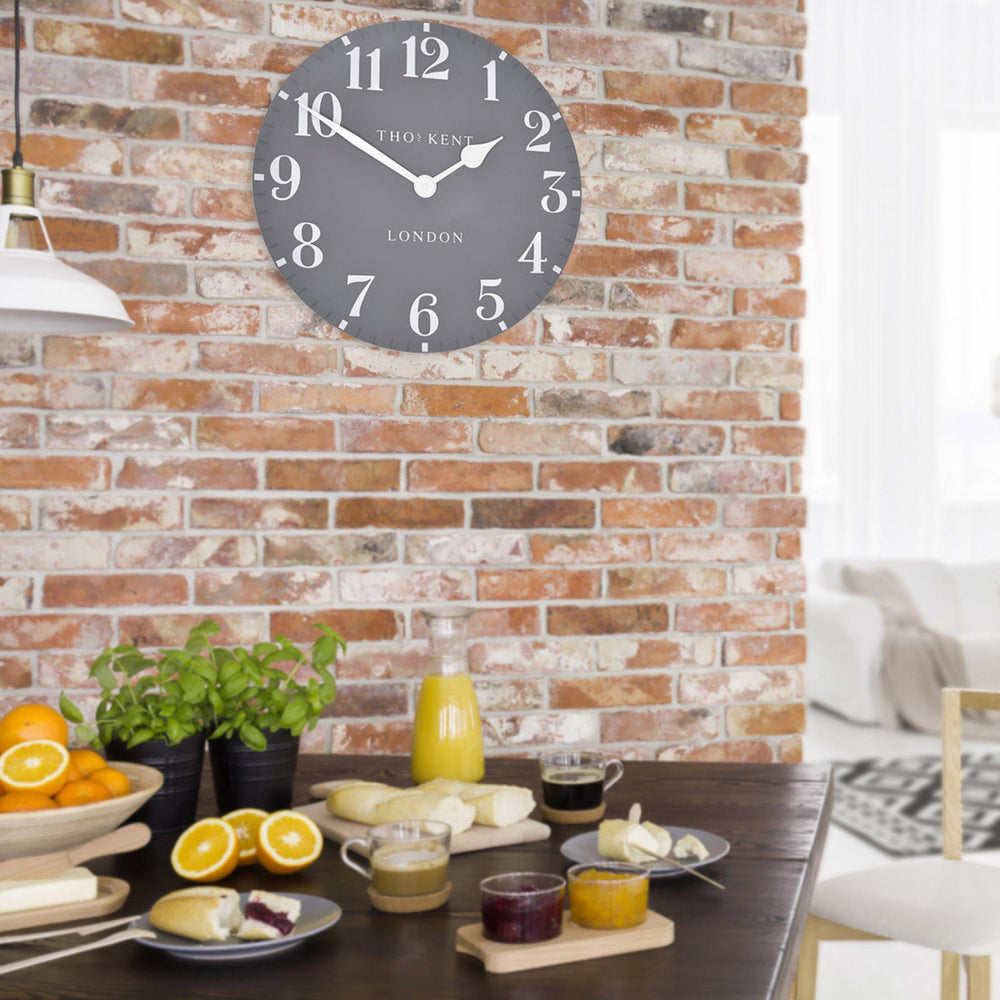 Thomas Kent London. Arabic Wall Clock 20" (51cm) Dolphin Grey - TheArtistsQuarter