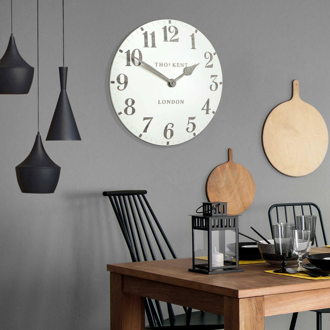 Thomas Kent London. Arabic Wall Clock 20" (51cm) Limestone - TheArtistsQuarter