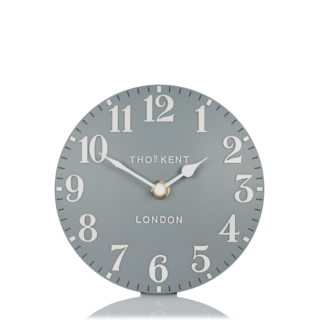 Thomas Kent London. Arabic Mantel Clock 6" (15cm) Flax Blue - TheArtistsQuarter