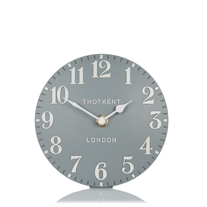 Thomas Kent London. Arabic Mantel Clock 6" (15cm) Flax Blue - TheArtistsQuarter
