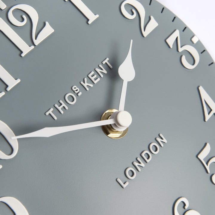 Thomas Kent London. Arabic Mantel Clock 6" (15cm) Flax Blue - TheArtistsQuarter