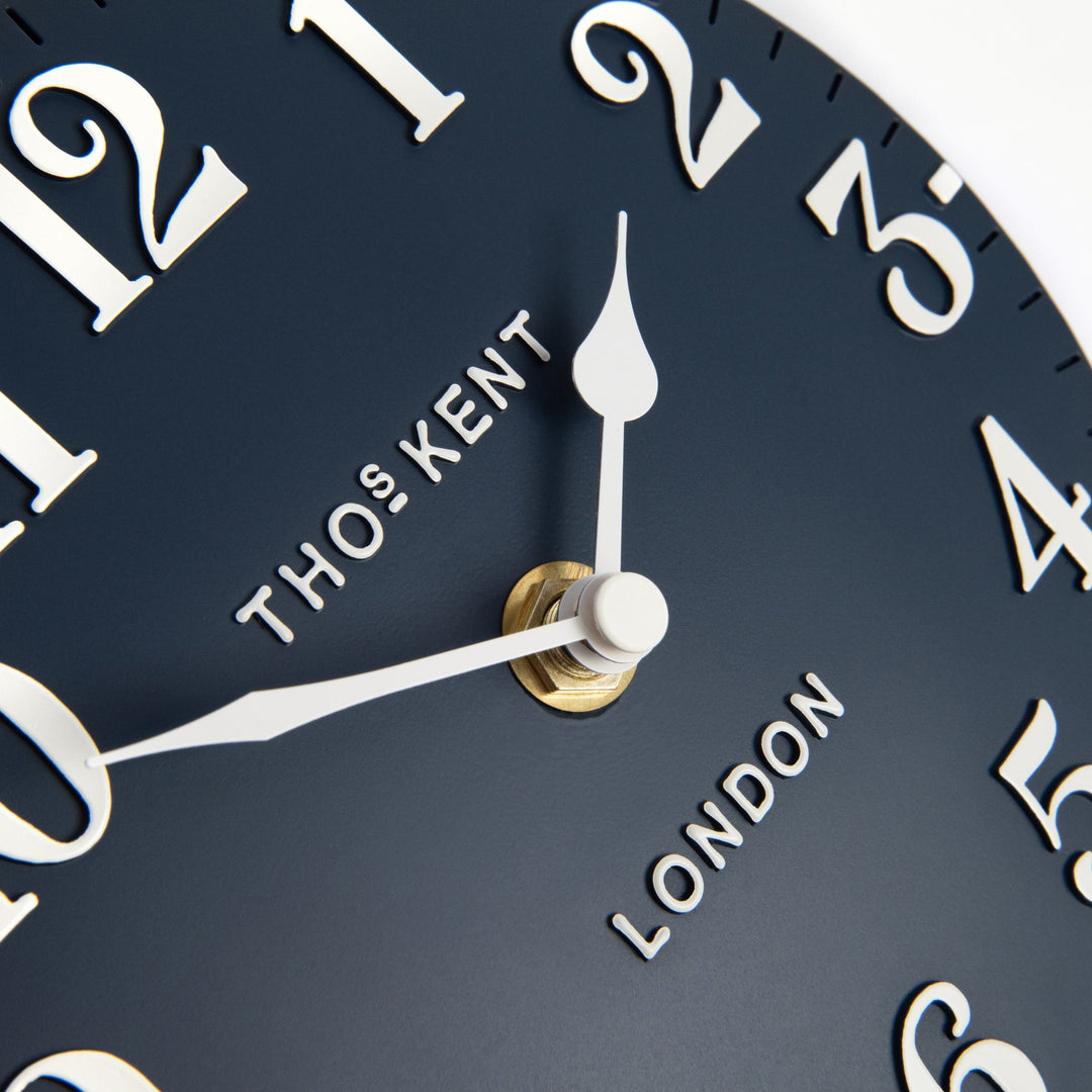Thomas Kent London. Arabic Mantel Clock 6" (15cm) Ink Blue - TheArtistsQuarter