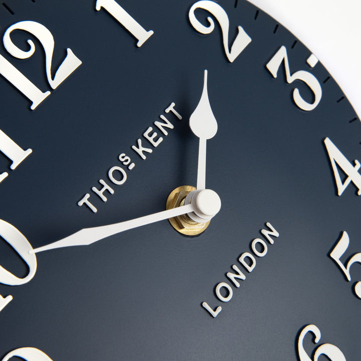 Thomas Kent London. Arabic Mantel Clock 6" (15cm) Ink Blue - TheArtistsQuarter