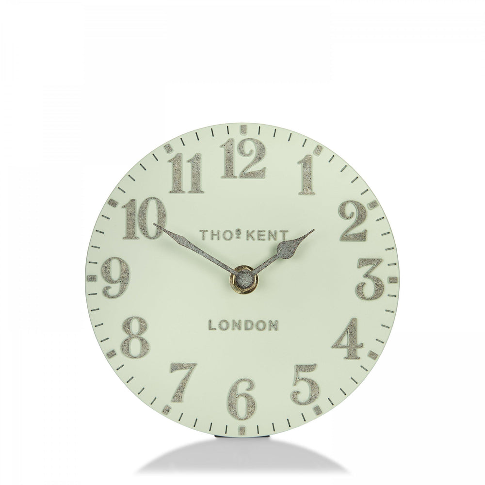 Thomas Kent London. Arabic Mantel Clock 6" (15cm) Pearl Green *PRE-ORDER DELIVER EARLY SEPT* - TheArtistsQuarter