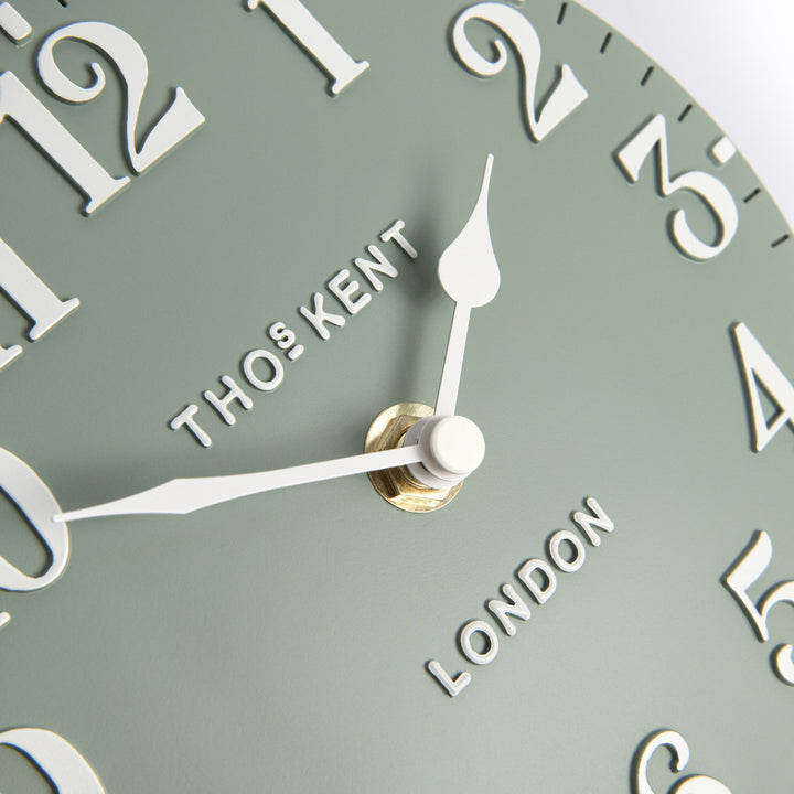 Thomas Kent London. Arabic Mantel Clock 6" (15cm) Seagrass - TheArtistsQuarter