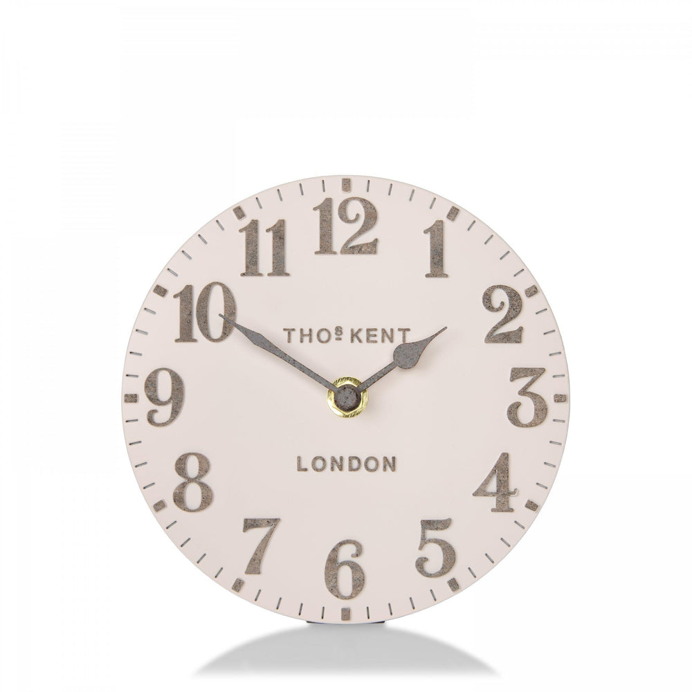 Thomas Kent London. Arabic Mantel Clock 6" (15cm) Shy Pink - TheArtistsQuarter