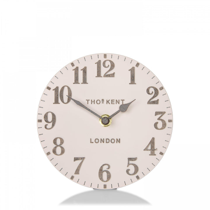 Thomas Kent London. Arabic Mantel Clock 6" (15cm) Shy Pink - TheArtistsQuarter