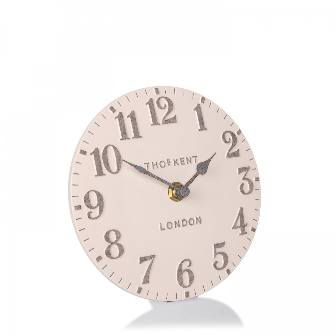 Thomas Kent London. Arabic Mantel Clock 6" (15cm) Shy Pink - TheArtistsQuarter