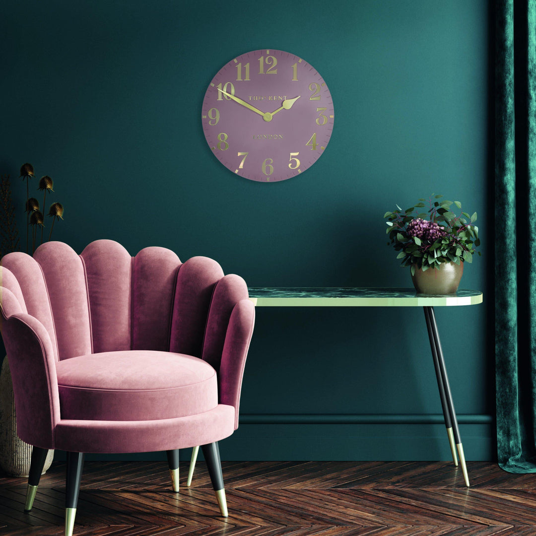 Thomas Kent London. Arabic Wall Clock 12" (31cm) Blush Pink - TheArtistsQuarter