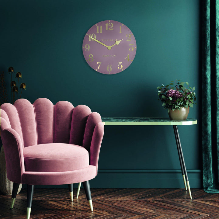 Thomas Kent London. Arabic Wall Clock 12" (31cm) Blush Pink - TheArtistsQuarter
