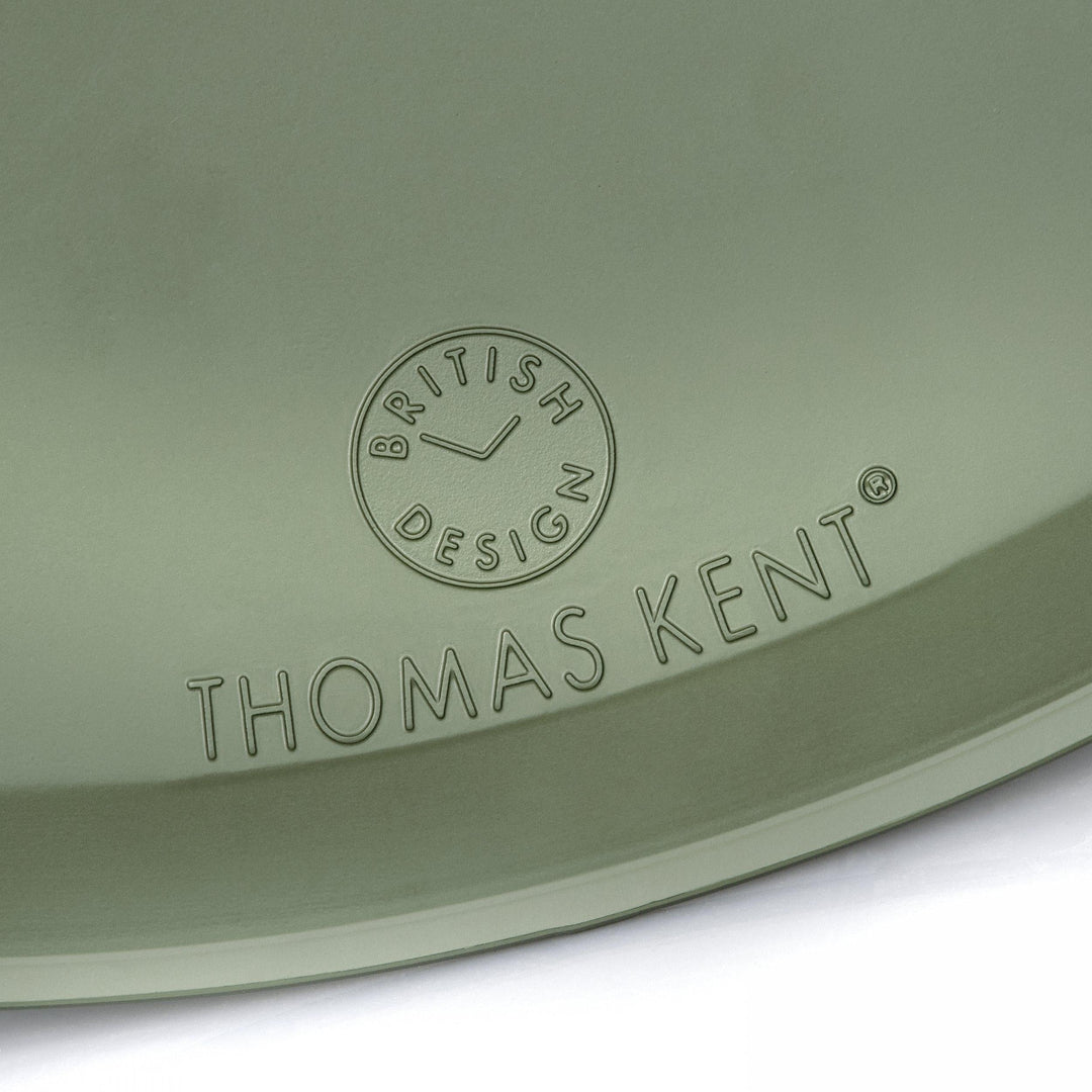 Thomas Kent London. Arabic Wall Clock 12" (31cm) Lichen Green - TheArtistsQuarter