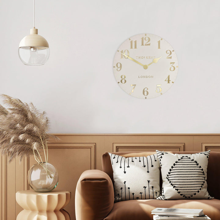 Thomas Kent London. Arabic Wall Clock 12" (31cm) Oatmeal - TheArtistsQuarter