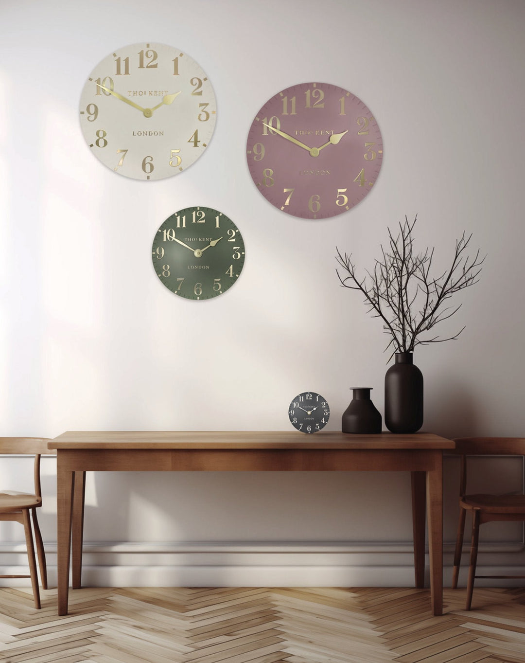 Thomas Kent London. Arabic Wall Clock 20" (51cm) Blush Pink - TheArtistsQuarter
