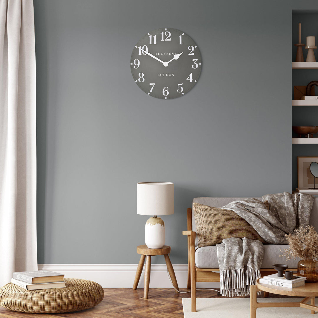 Thomas Kent London. Arabic Wall Clock 20" (51cm) Dolphin Grey - TheArtistsQuarter