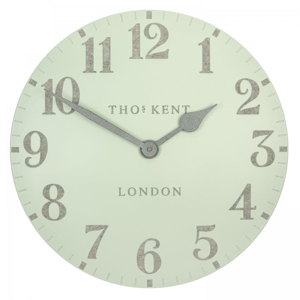 Thomas Kent London. Arabic Wall Clock 20" (51cm) Pearl Green - TheArtistsQuarter