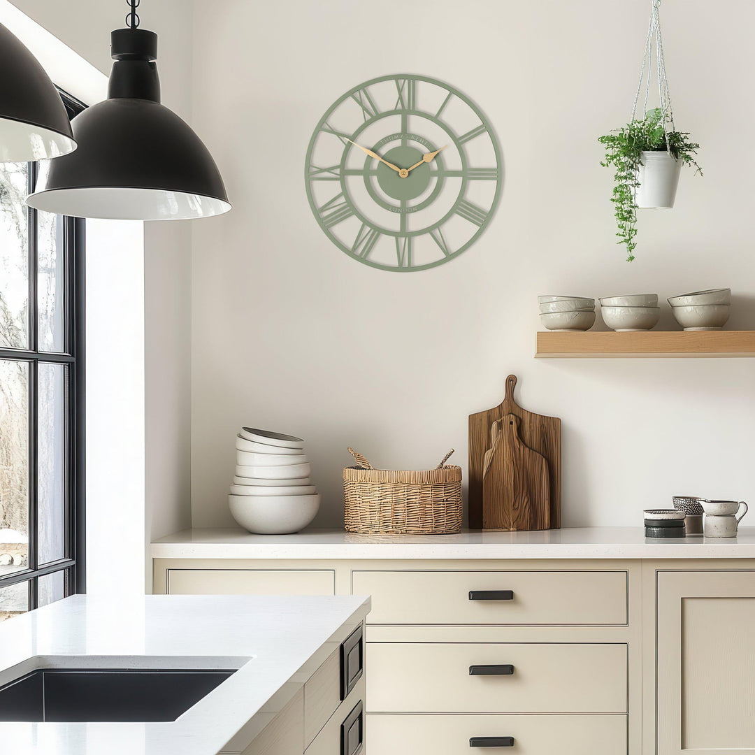 Thomas Kent London. Bright Star Wall Clock 16" (40cm) Olive *PRE ORDER LATE OCTOBER - TheArtistsQuarter