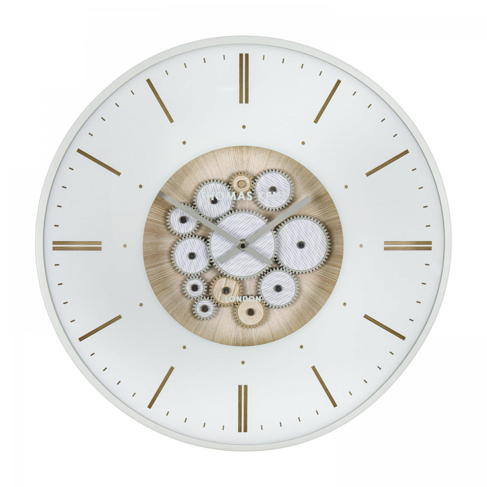 Thomas Kent London. Clocksmith Cog Wall Clock 21" (53cm) Ivory - TheArtistsQuarter