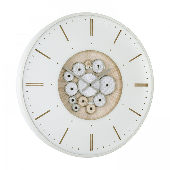 Thomas Kent London. Clocksmith Cog Wall Clock 21" (53cm) Ivory - TheArtistsQuarter