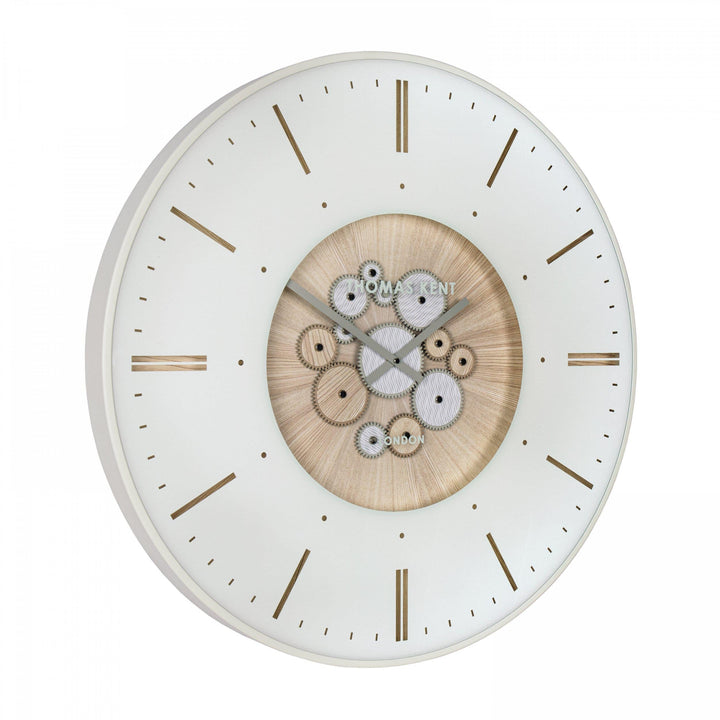Thomas Kent London. Clocksmith Cog Wall Clock 30" (76cm) Ivory - TheArtistsQuarter