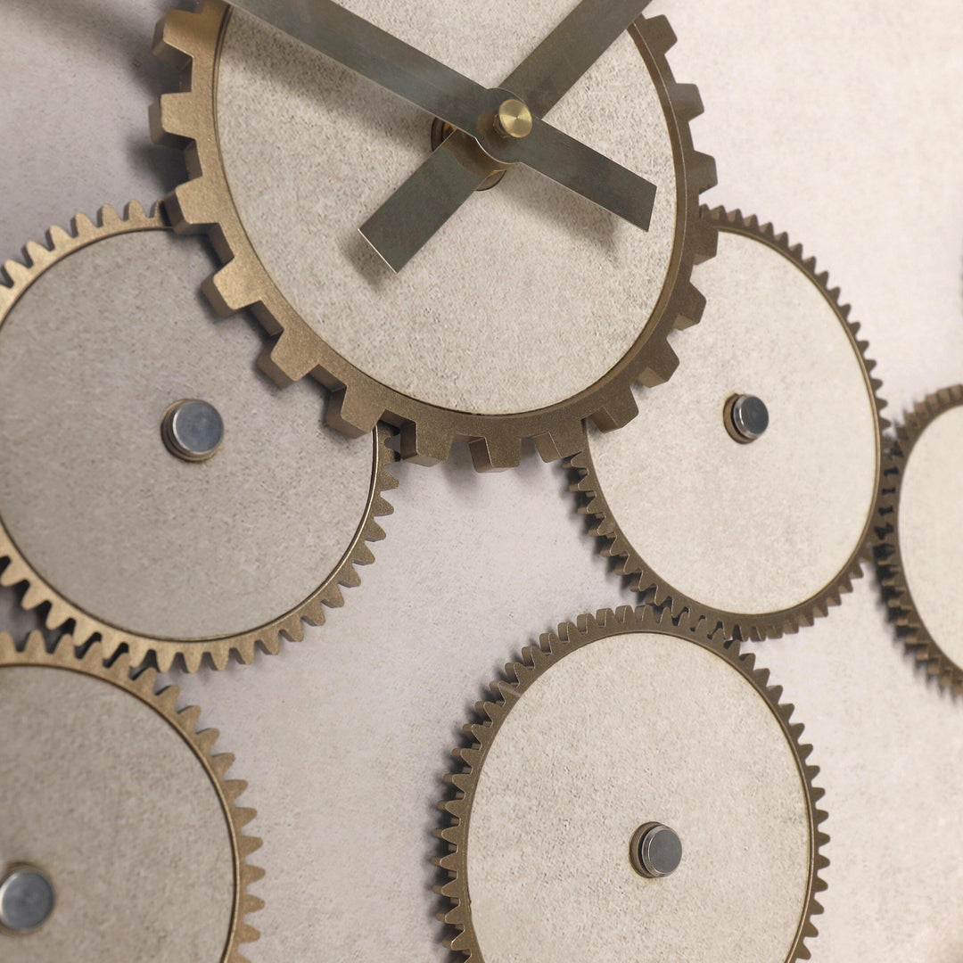 Thomas Kent London. Clocksmith Cog Wall Clock 30" (76cm) Stone - TheArtistsQuarter