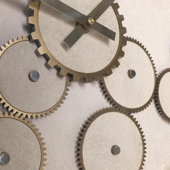 Thomas Kent London. Clocksmith Cog Wall Clock 30" (76cm) Stone - TheArtistsQuarter