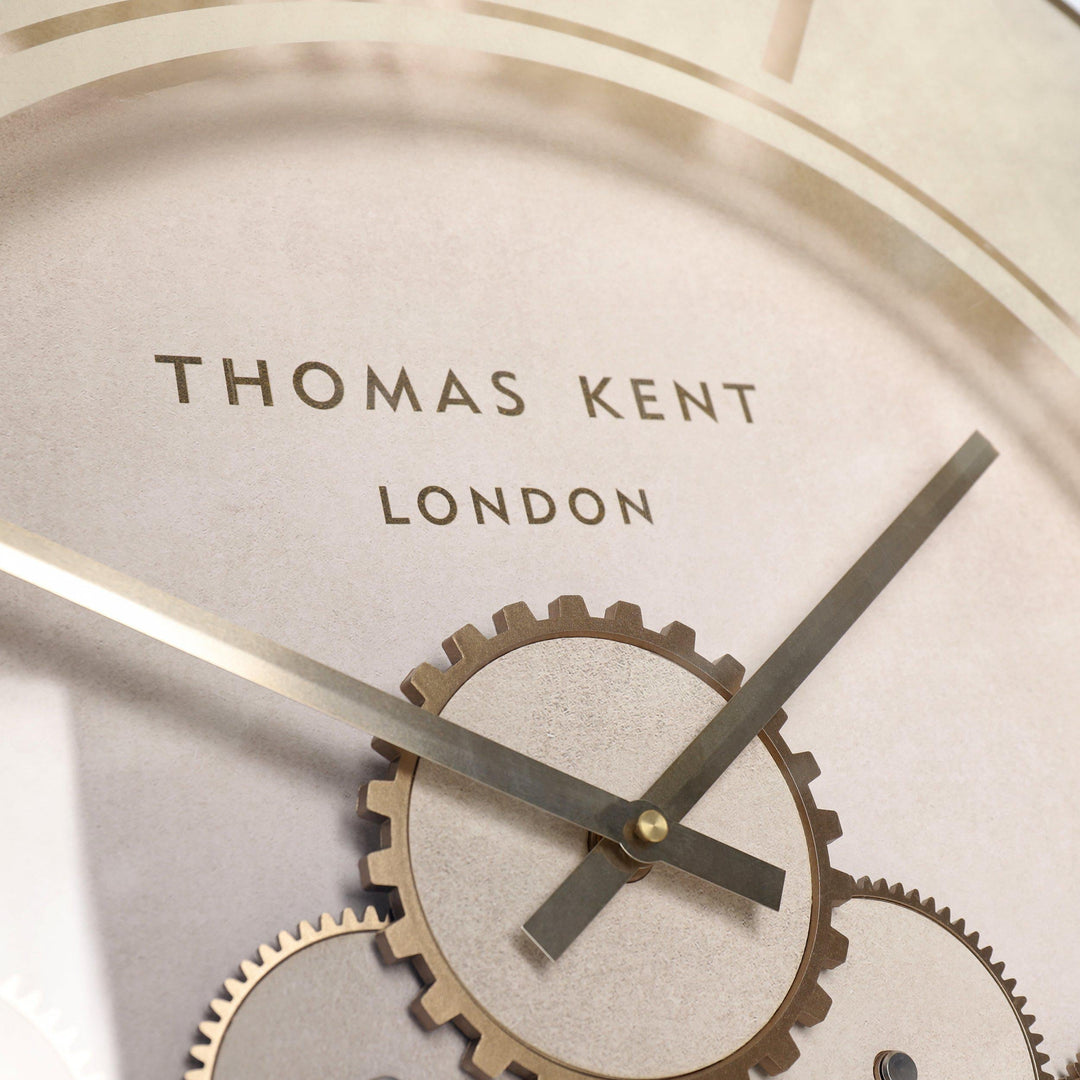 Thomas Kent London. Clocksmith Cog Wall Clock 30" (76cm) Stone - TheArtistsQuarter