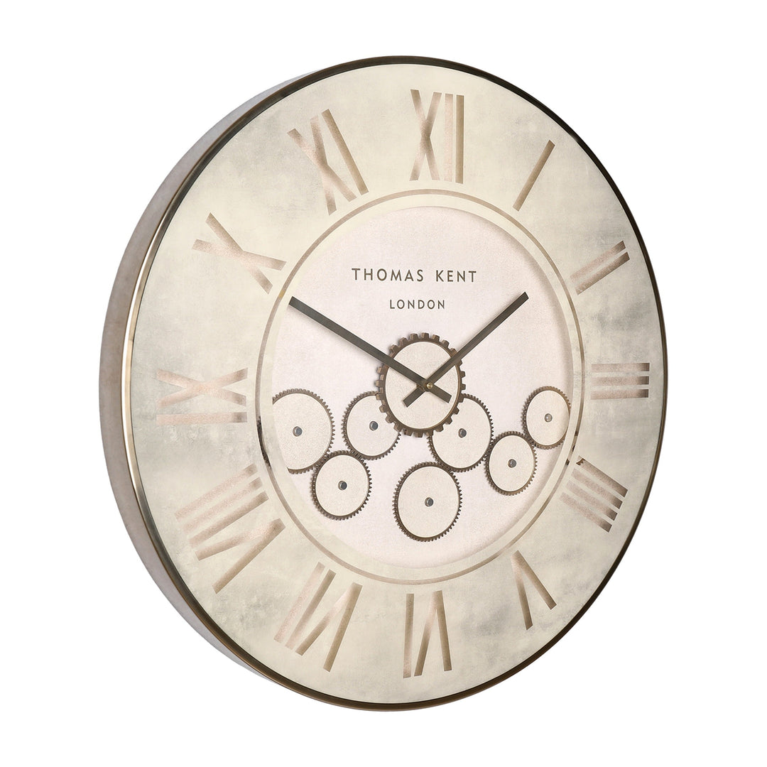 Thomas Kent London. Clocksmith Cog Wall Clock 30" (76cm) Stone - TheArtistsQuarter