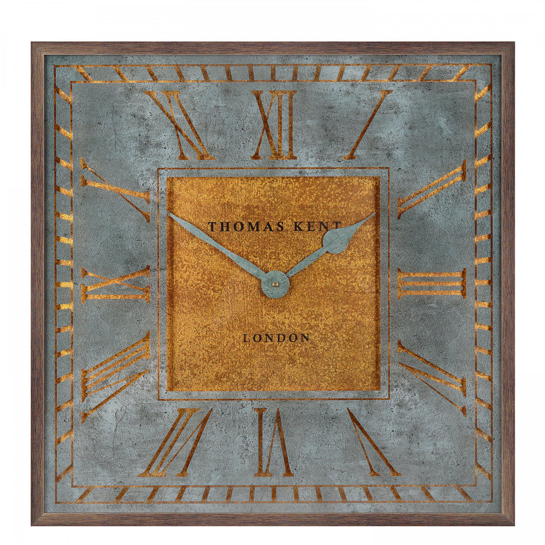 Thomas Kent London. Florentine Square Wall Clock Gold - TheArtistsQuarter