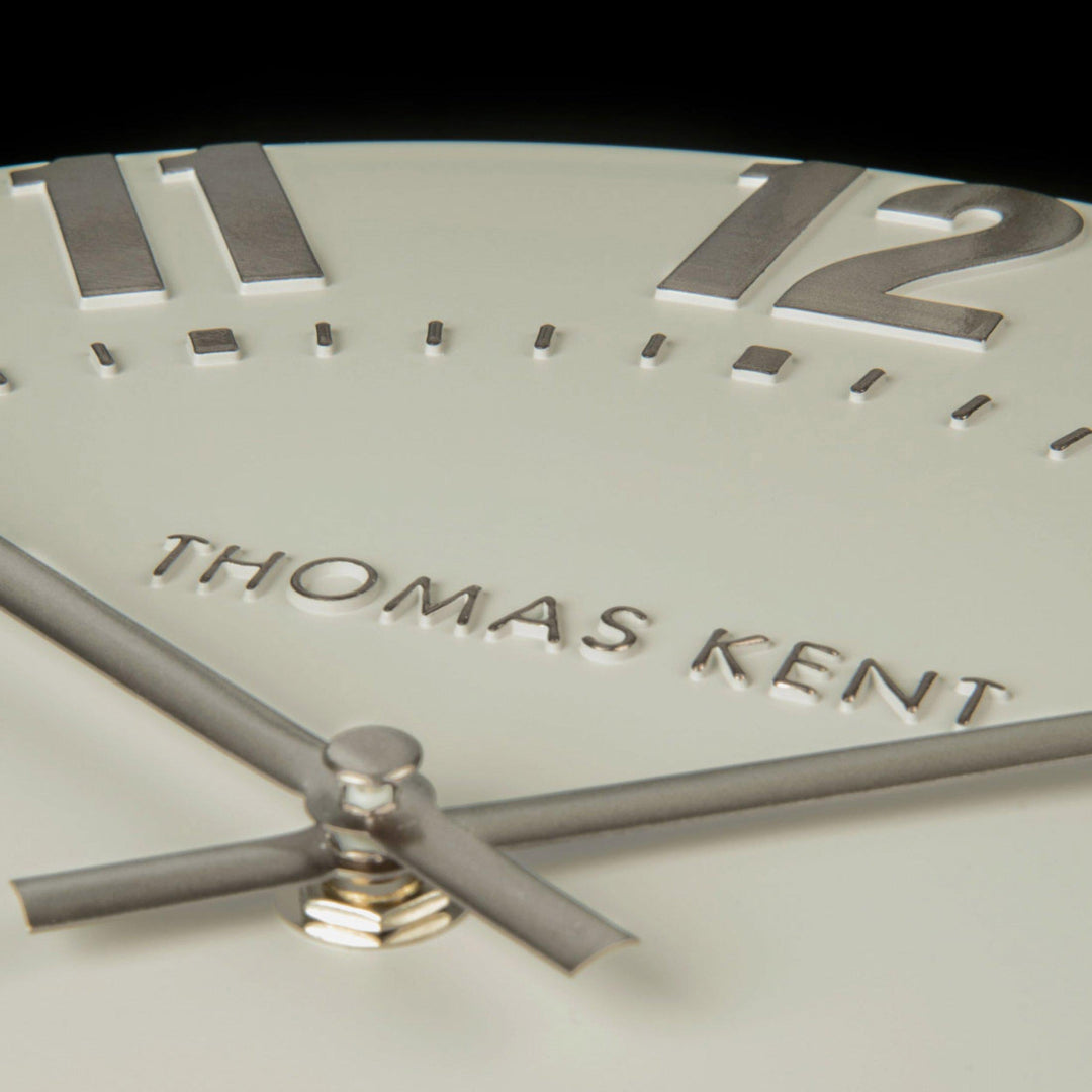 Thomas Kent London. Mulberry Wall Clock 12" (30cm) Silver Cloud *PRE-ORDER DELIVERY MID SEPT* - TheArtistsQuarter