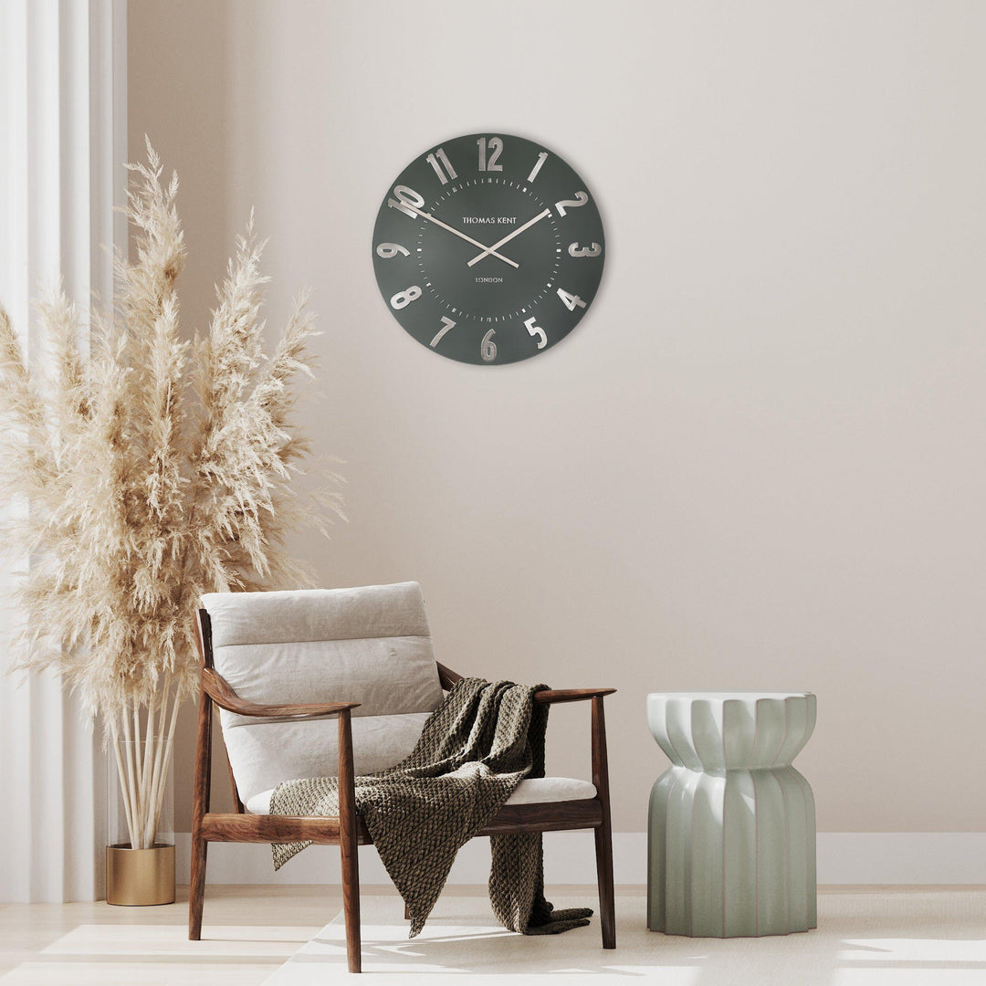 Thomas Kent London. Mulberry Wall Clock 20" (51cm) Olive Green - TheArtistsQuarter