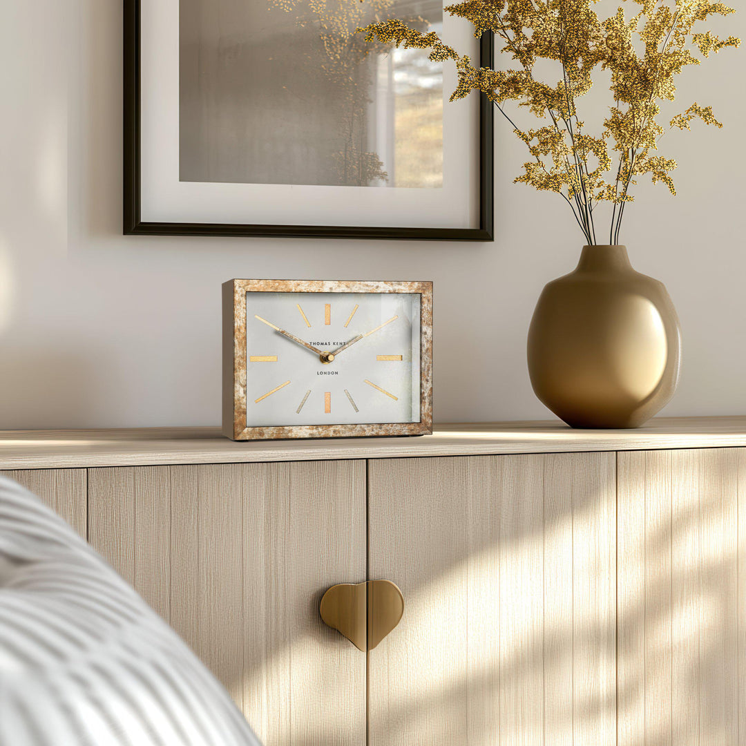 Thomas Kent London. Smithfield Mantel Clock Bronze - TheArtistsQuarter