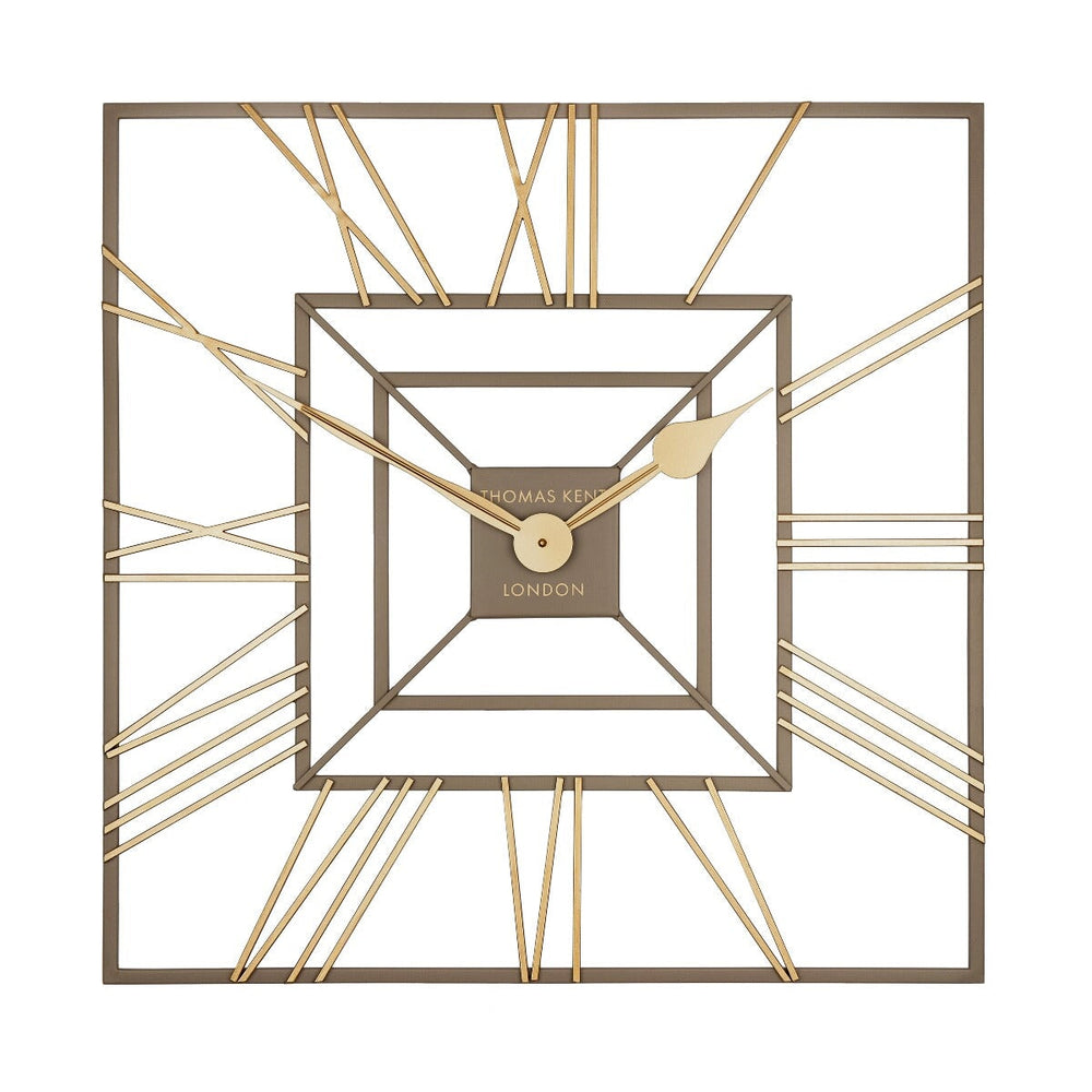 Thomas Kent London. Summer House Outdoor/Indoor Wall Clock Square Taupe - TheArtistsQuarter