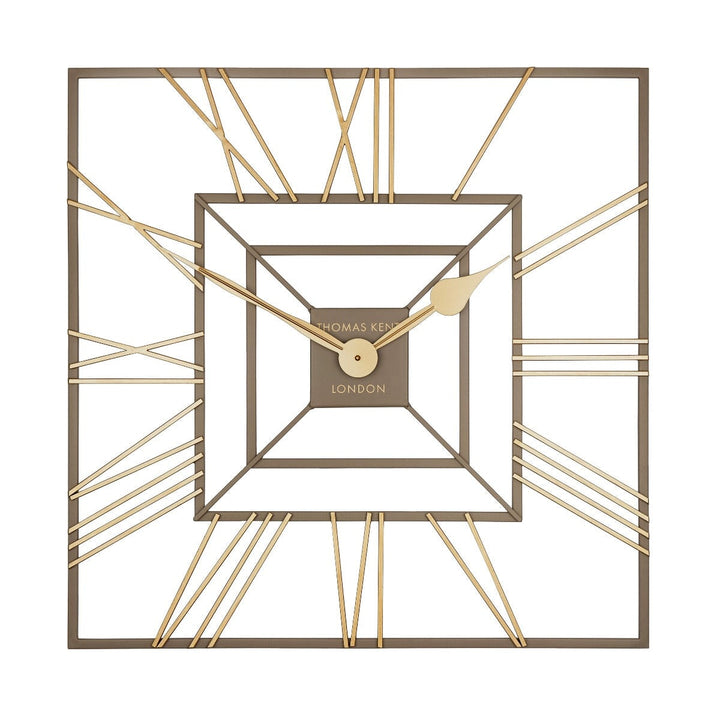 Thomas Kent London. Summer House Outdoor/Indoor Wall Clock Square Taupe - TheArtistsQuarter