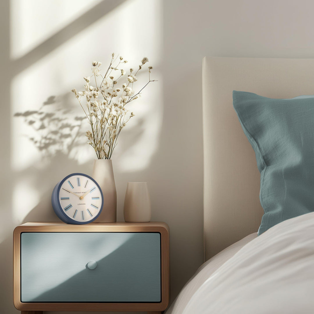 Thomas Kent London. Swift Mantel Clock Dusty Blue - TheArtistsQuarter