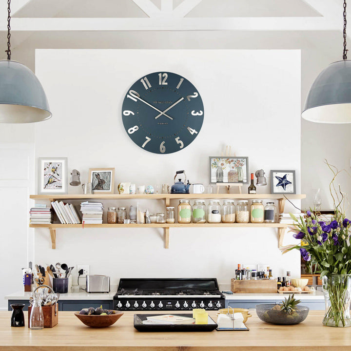 Thomas Kent London. Mulberry Wall Clock 12" (30cm) Midnight Blue - TheArtistsQuarter