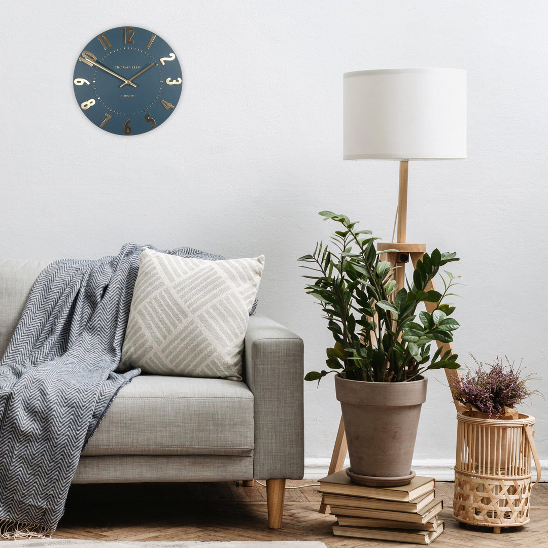 Thomas Kent London. Mulberry Wall Clock 12" (30cm) Midnight Blue - TheArtistsQuarter