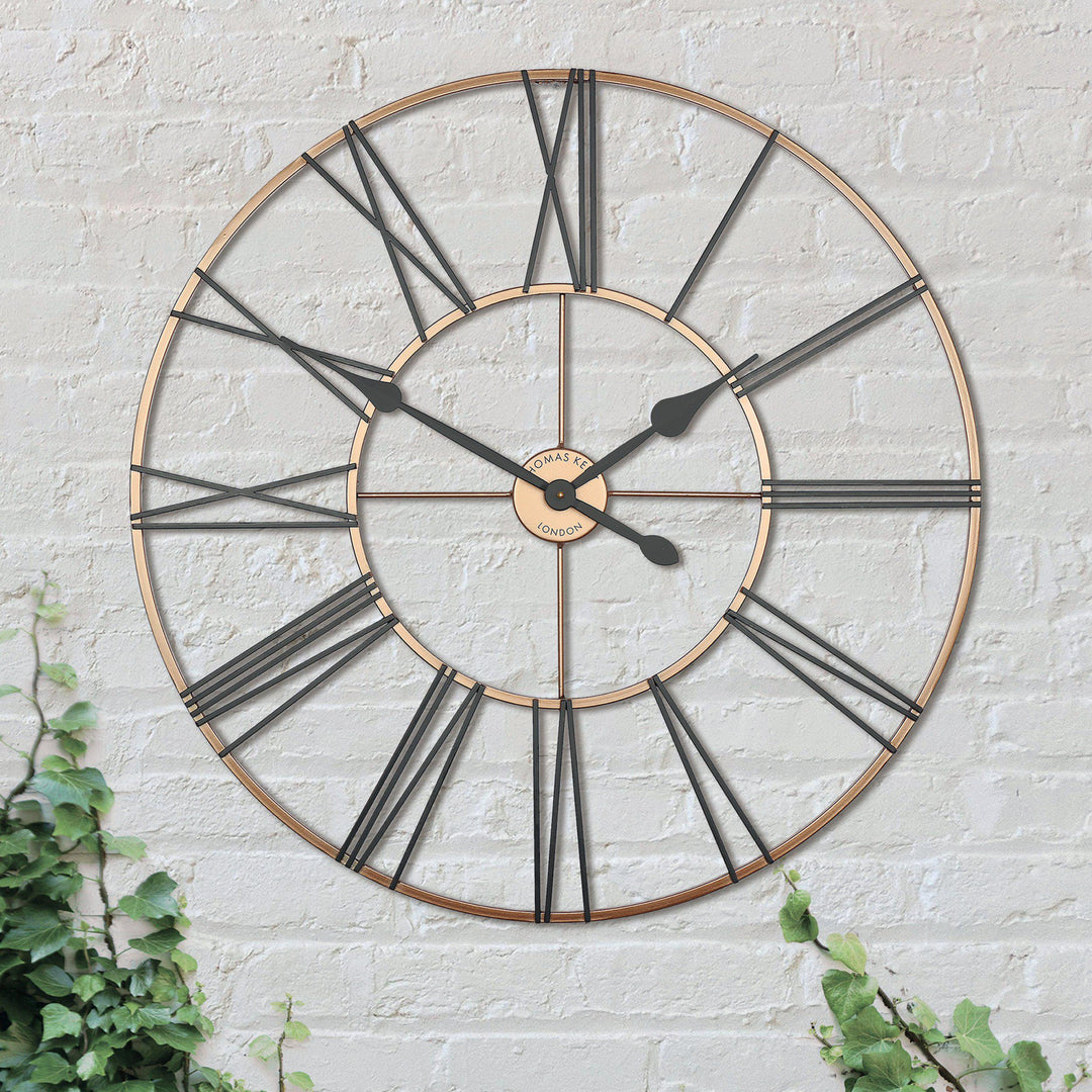 Thomas Kent London. Summer House Black & Copper Wall Clock Indoor/Outdoor - TheArtistsQuarter