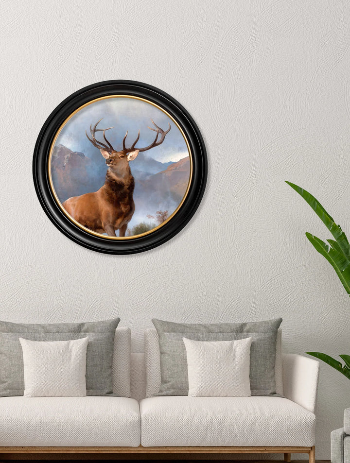 c.1851 Monarch of The Glen - Round Frame - TheArtistsQuarter