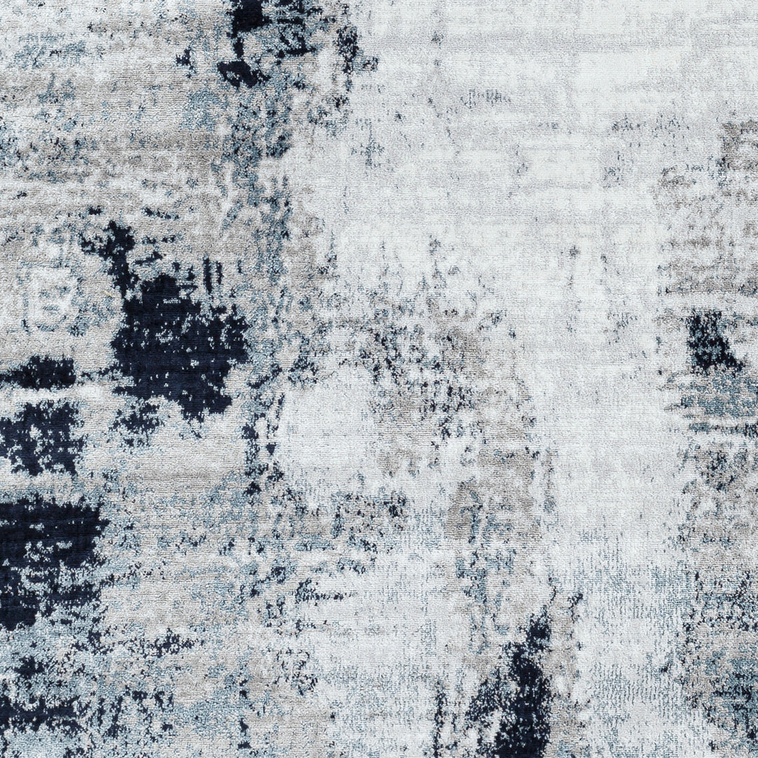 Wanderlust Abstract Marble Rug Blue & Sky Blue - TheArtistsQuarter