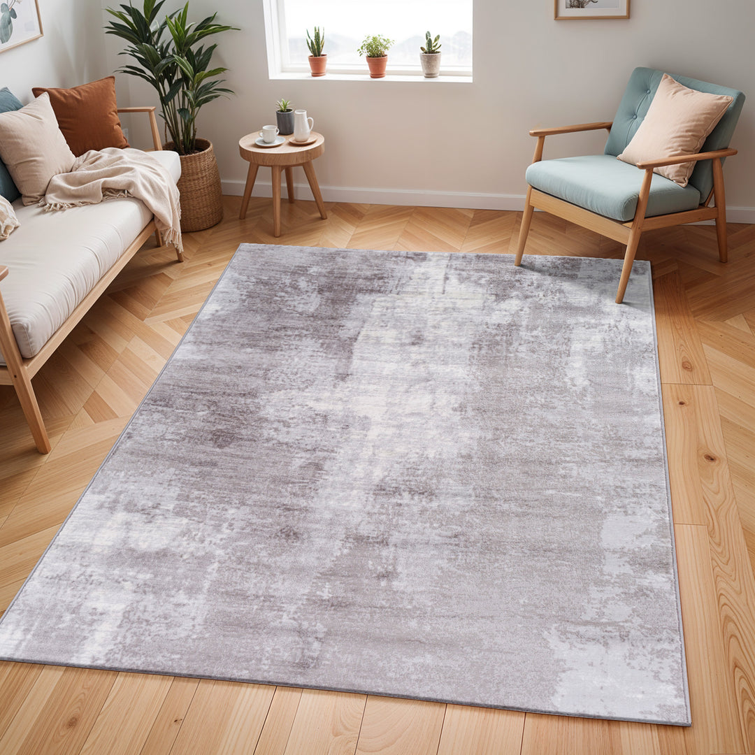 Wanderlust Abstract Marble Rug Grey & Taupe - TheArtistsQuarter