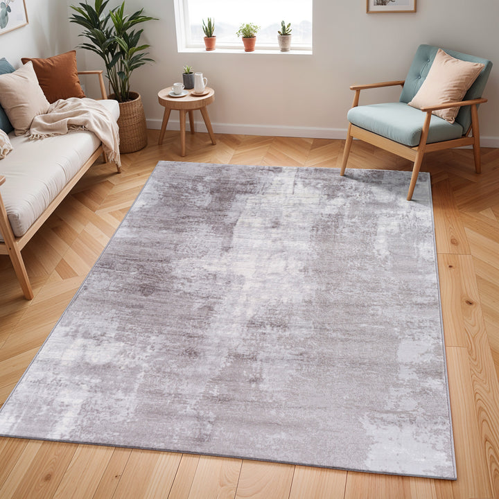 Wanderlust Abstract Marble Rug Grey & Taupe - TheArtistsQuarter