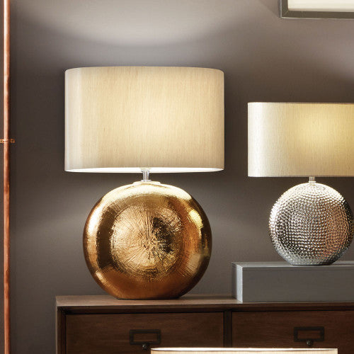 Alpha Bronze Textured Ceramic Table Lamp - TheArtistsQuarter