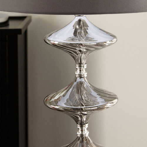 Gabby Metal and Grey Glass Table Lamp - TheArtistsQuarter