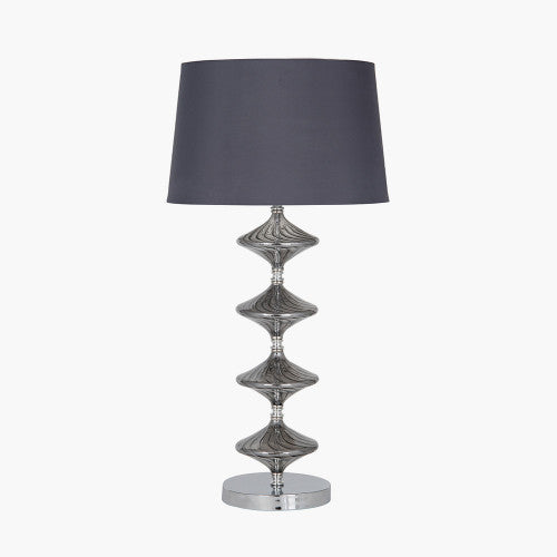 Gabby Metal and Grey Glass Table Lamp - TheArtistsQuarter