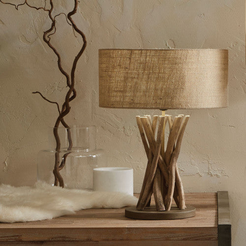 Derna Driftwood and Natural Jute Table Lamp *AWAITING STOCK* - TheArtistsQuarter