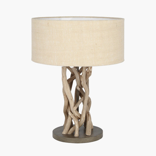 Derna Driftwood and Natural Jute Table Lamp *AWAITING STOCK* - TheArtistsQuarter